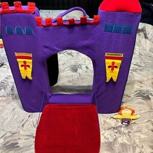 Vibrant Purple and Red Castle Playset for Kids